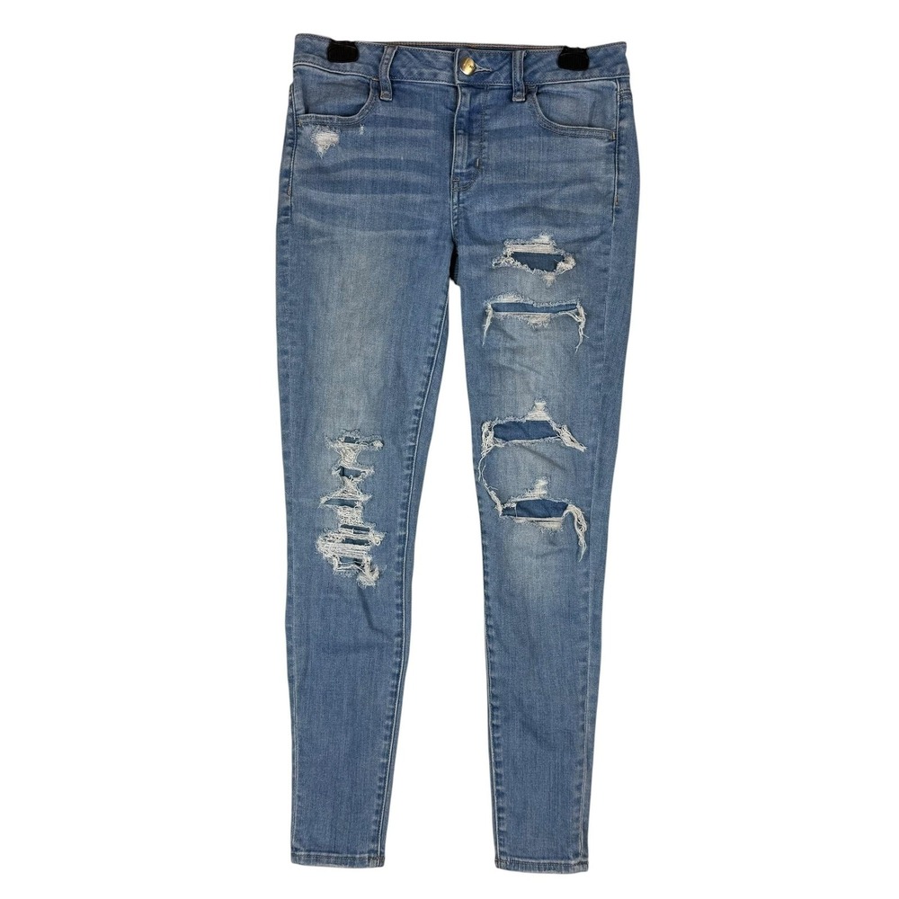 American Eagle Outfitters Jegging Jeans Womens 4 High Rise Distressed Stretch